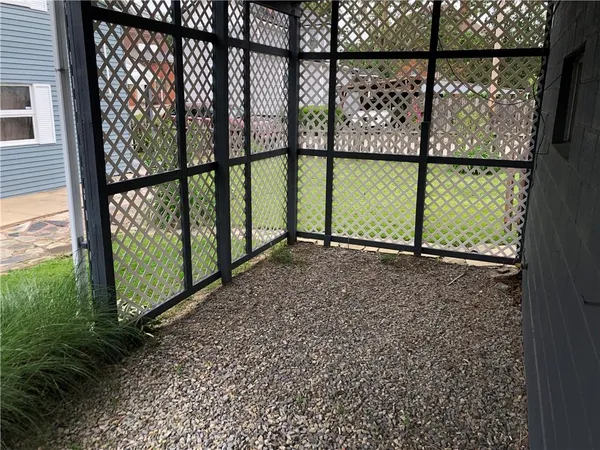 a view of a black gate