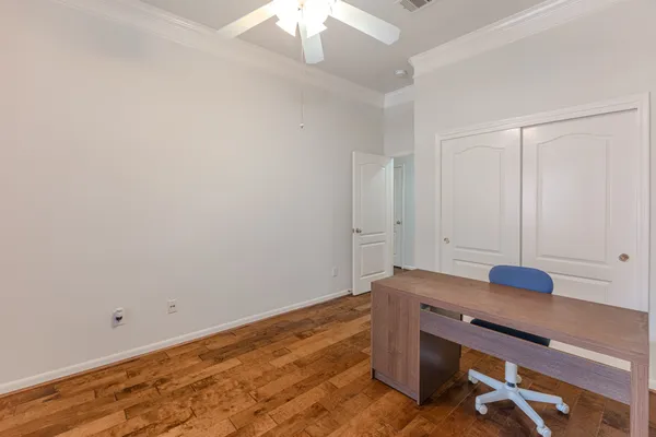 a view of entryway with wooden floor