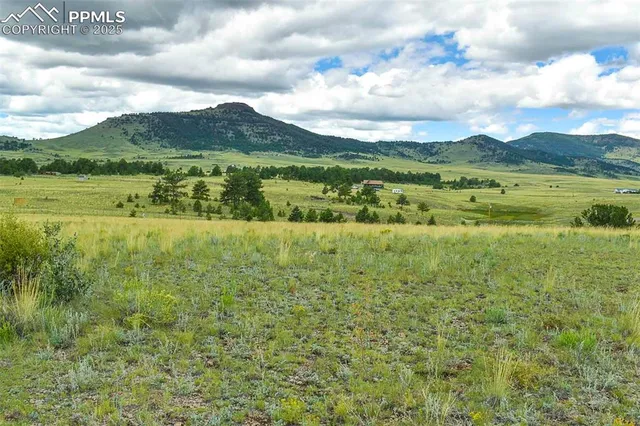 a view of a golf course with green space