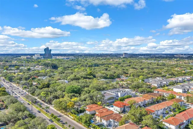 a view of a lake with a houses