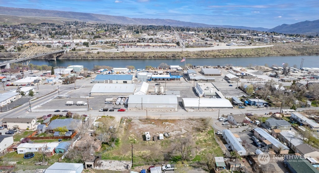 a view of a city and mountains