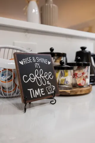 a kitchen with lots of counter top space and stove