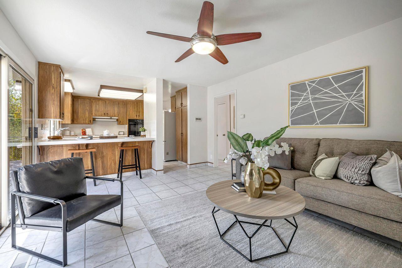 431 Green Hills Drive Millbrae, CA 94030 - Photo 12 of 50 a living room with furniture kitchen view and a chandelier