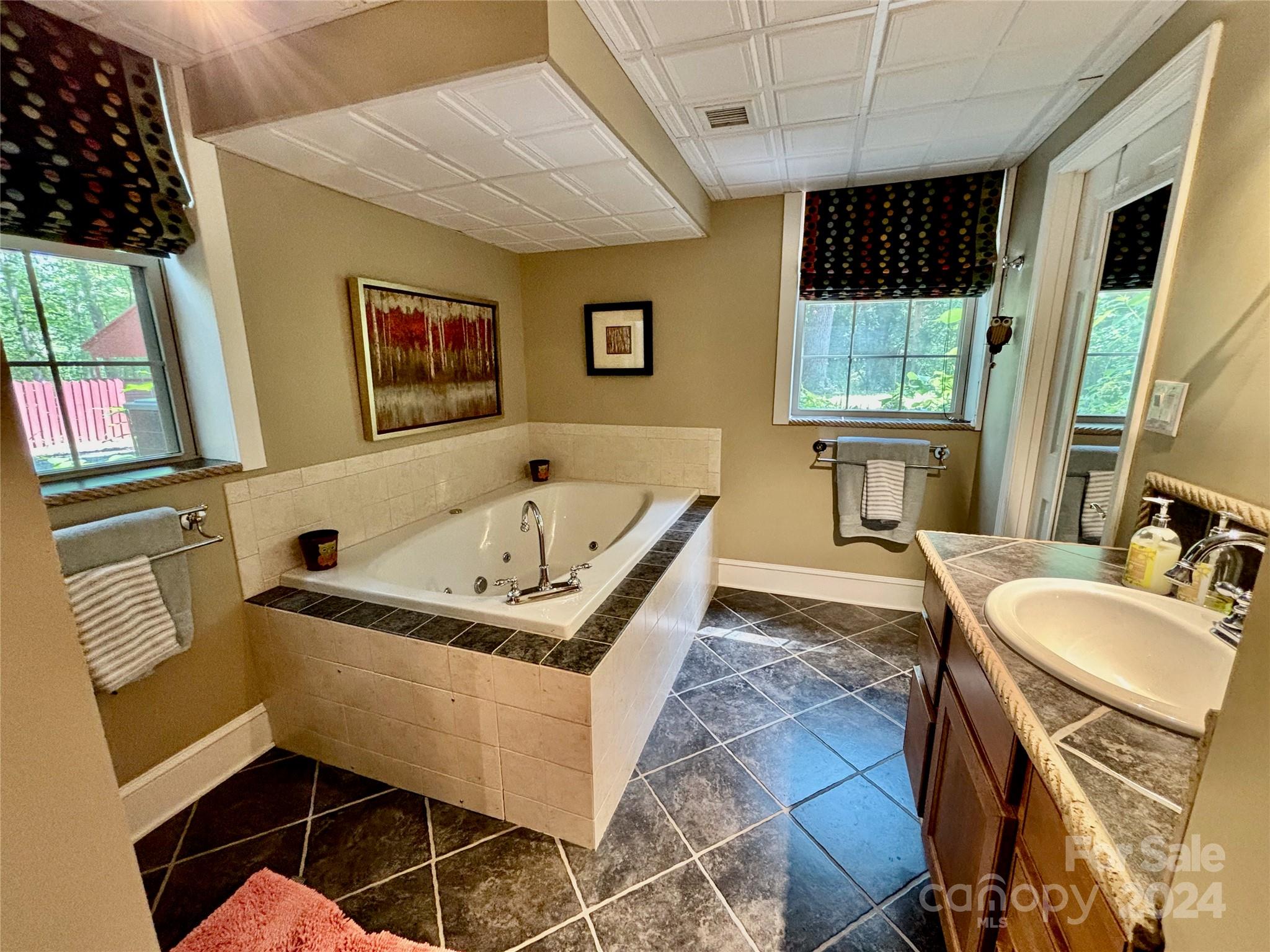 352 Chimney Rock Road Rutherfordton, NC 28139 - Photo 40 of 48 a bath tub sitting next to a bathroom sink and a mirror
