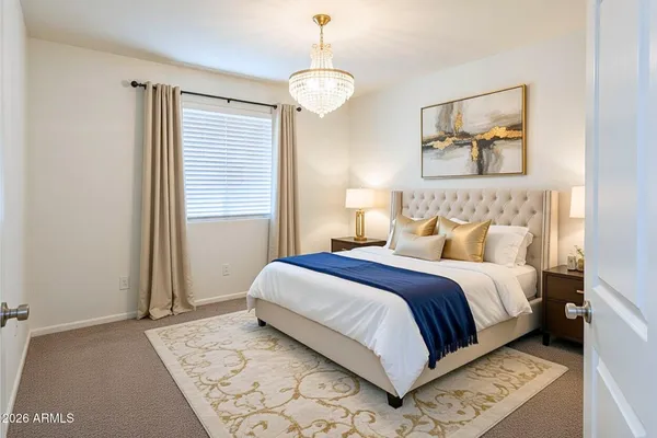 a swimming pool with outdoor seating and yard