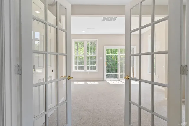 a living room with a fireplace in it
