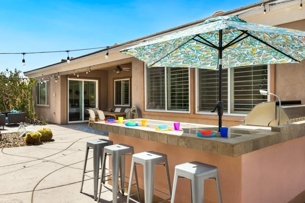 a house view with a sitting space