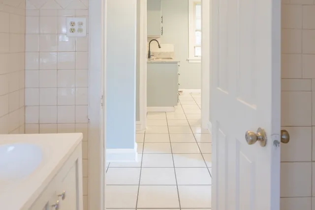 a bathroom with a shower