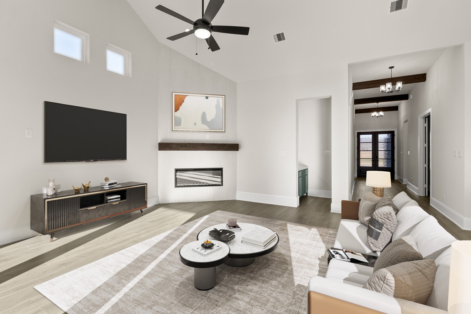 7914 Blue Dasher Pk Place Fulshear, TX 77441 - Photo 9 of 30 a living room with furniture and a flat screen tv