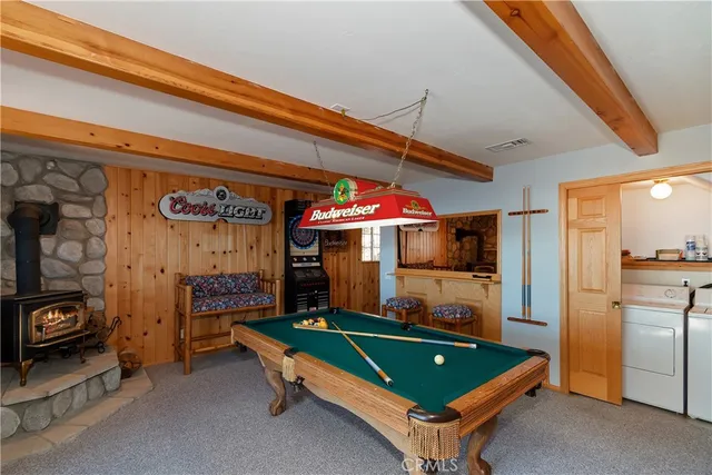 a picture of a room with a bench in it