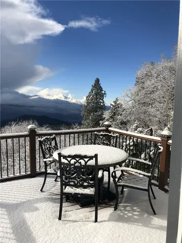 a view of a balcony with an outdoor space