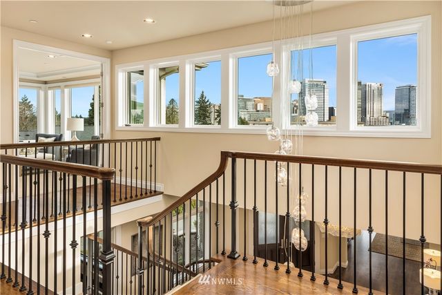 a spacious bedroom with a bed and a couch