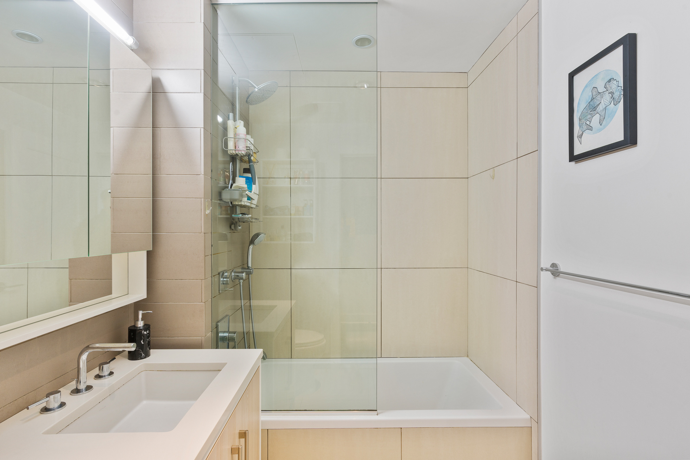 212 North 9th Street, Unit 3A Brooklyn, NY 11211 - Photo 6 of 8 a bathroom with a sink and a bathtub