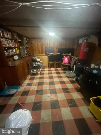 a black and white checkered floor