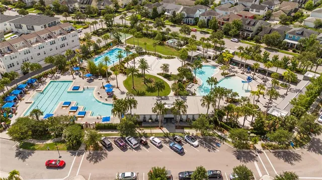 a view of a city and ocean view