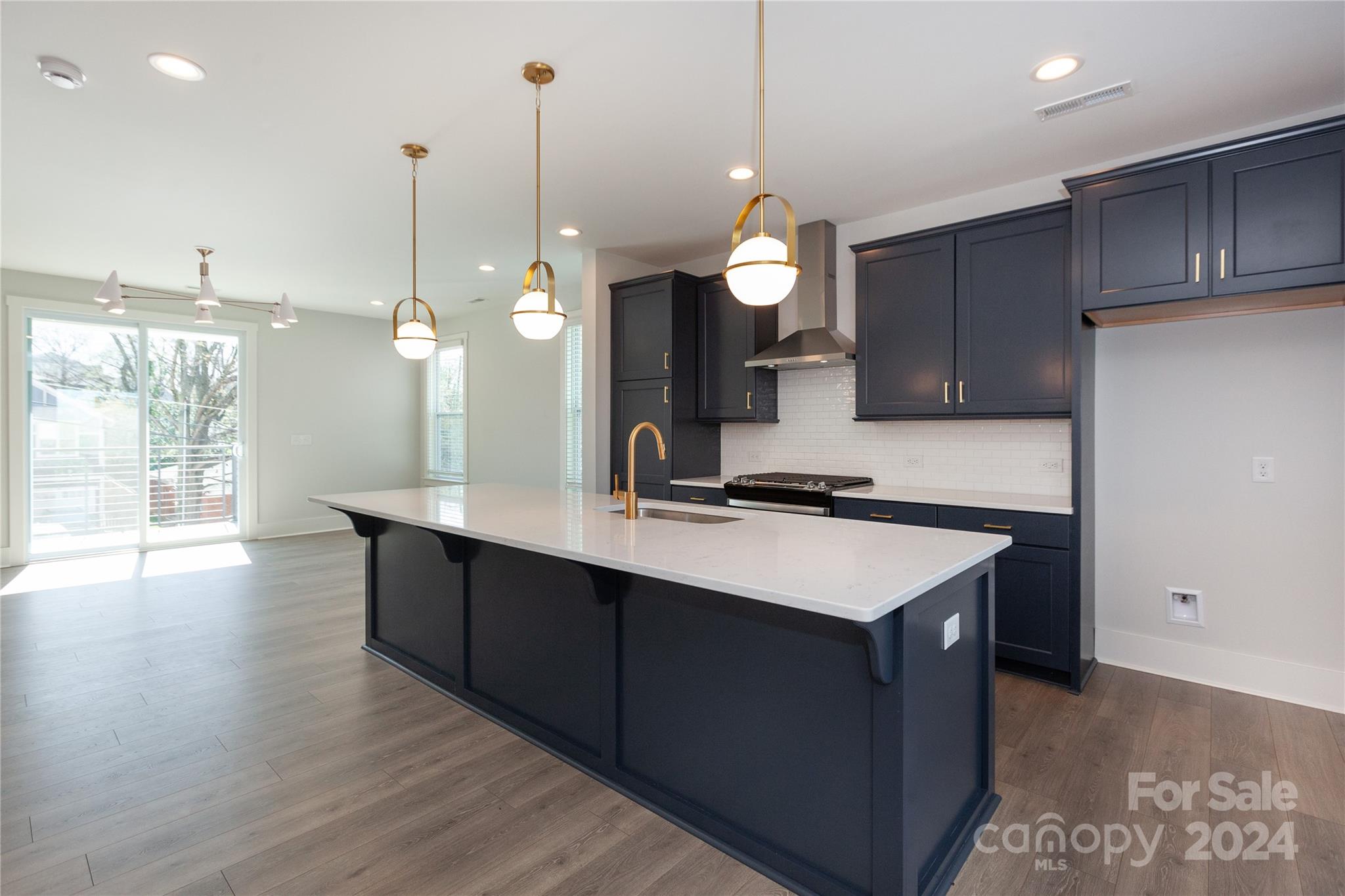 1405 Seigle Avenue Charlotte, NC 28205 - Photo 3 of 35 a kitchen with kitchen island a sink cabinets and wooden floor