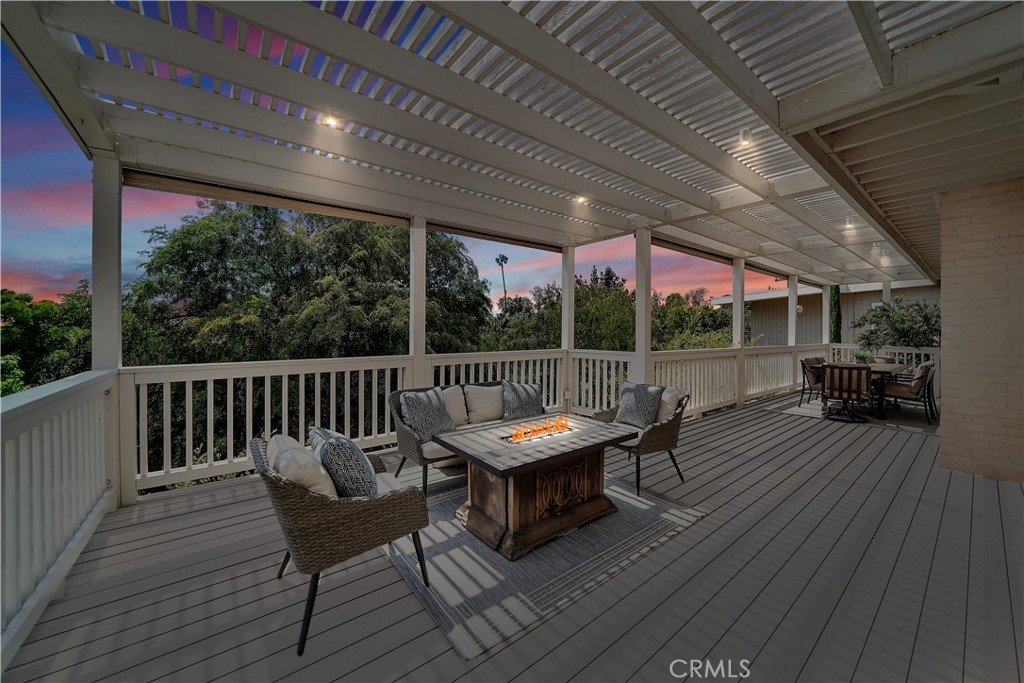Back patio deck with beautiful sunset views