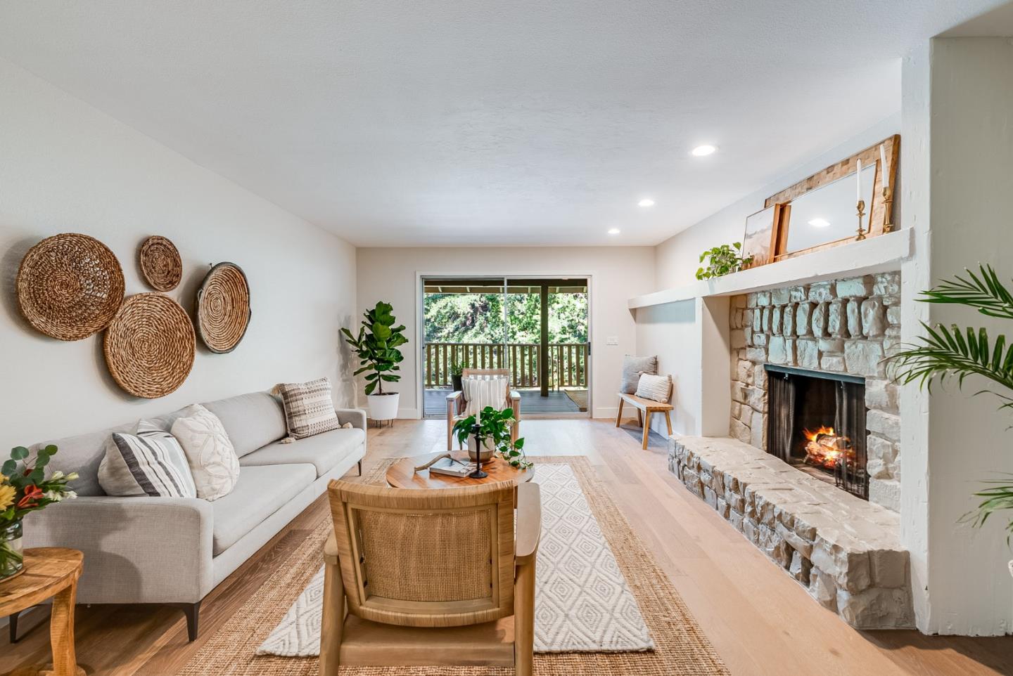 140 Echo Ridge Lane Soquel, CA 95073 - Photo 34 of 50 a living room with furniture a fireplace and a large window