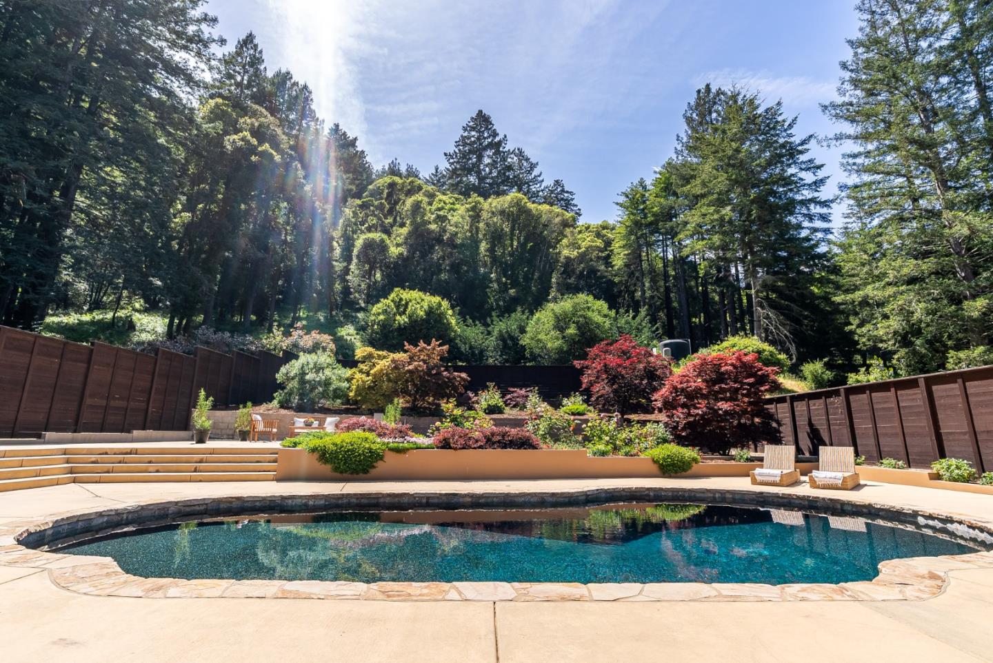 140 Echo Ridge Lane Soquel, CA 95073 - Photo 3 of 50 a view of swimming pool with a garden and plants