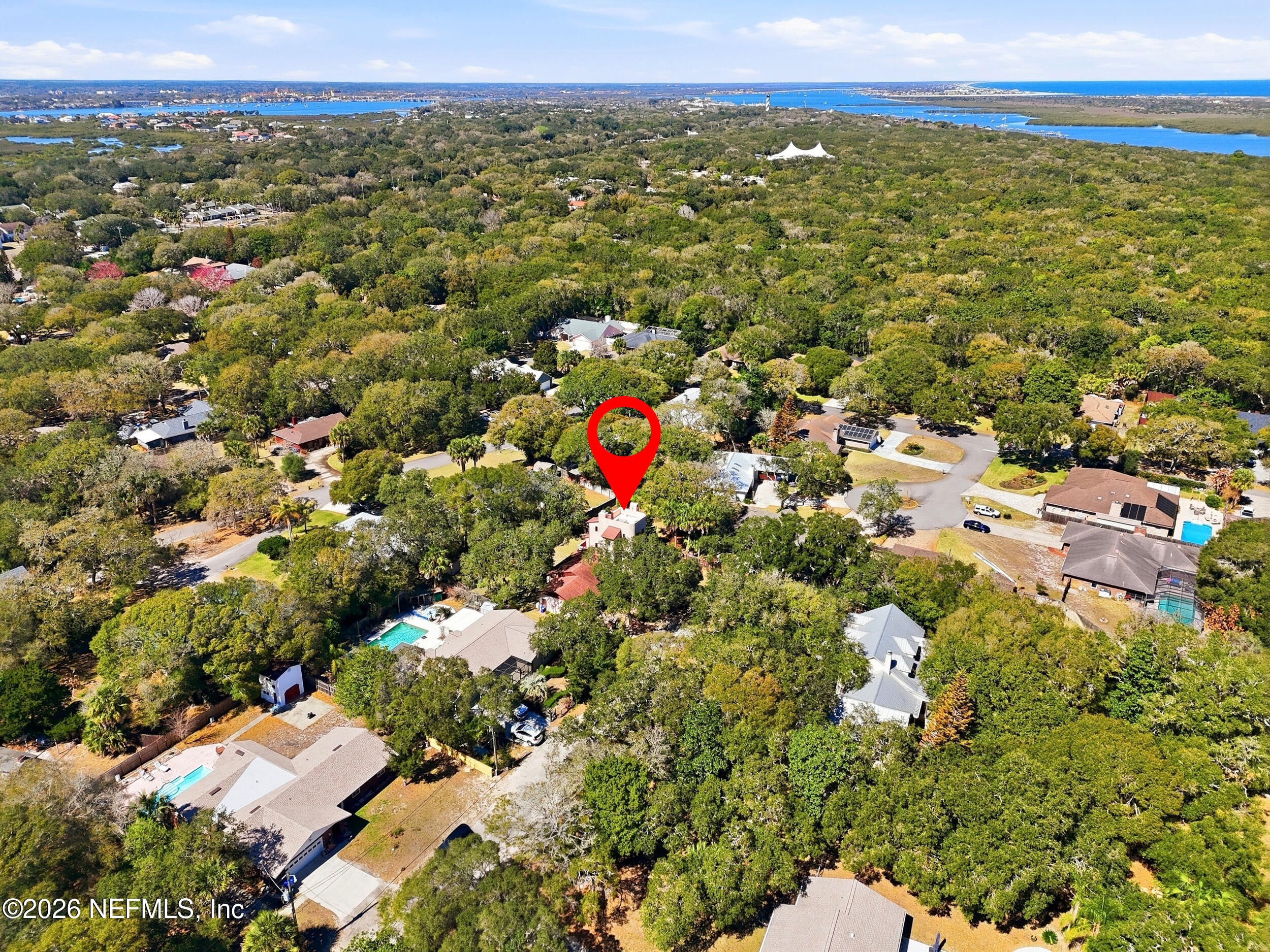 10 Lydia Lane St. Augustine, FL 32080 - Photo 84 of 119 an aerial view of residential houses with outdoor space and trees