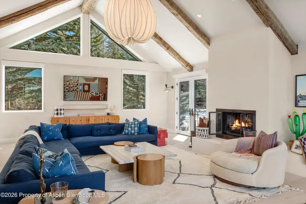 a view of a balcony with furniture