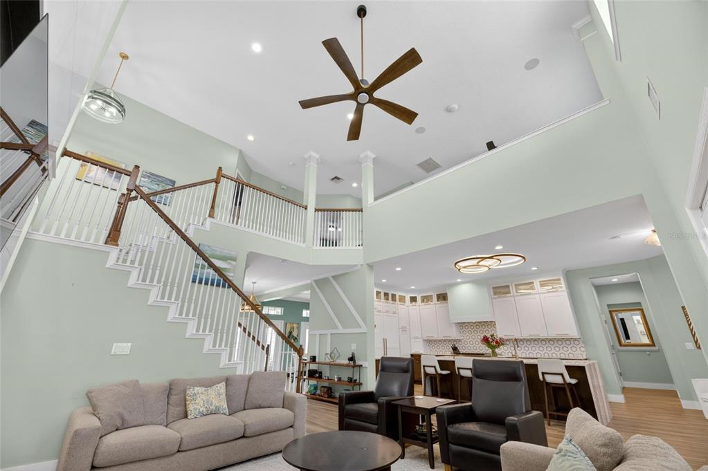 508 Islebay Drive Apollo Beach, FL 33572 - Photo 53 of 98 a living room with lots of furniture and a ceiling fan