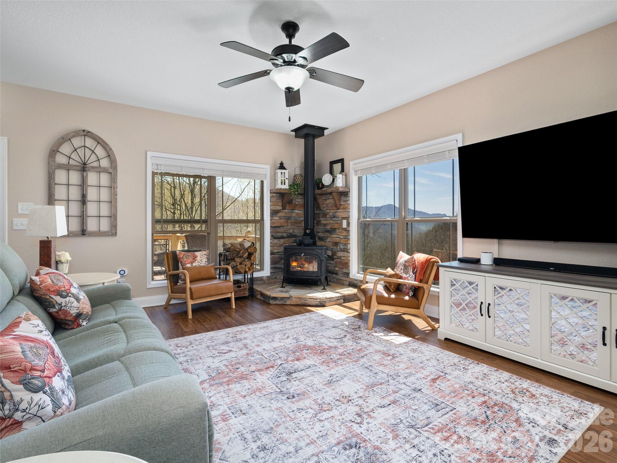 4823 Max Patch Road Clyde, NC 28721 - Photo 11 of 32 a living room with furniture and a flat screen tv