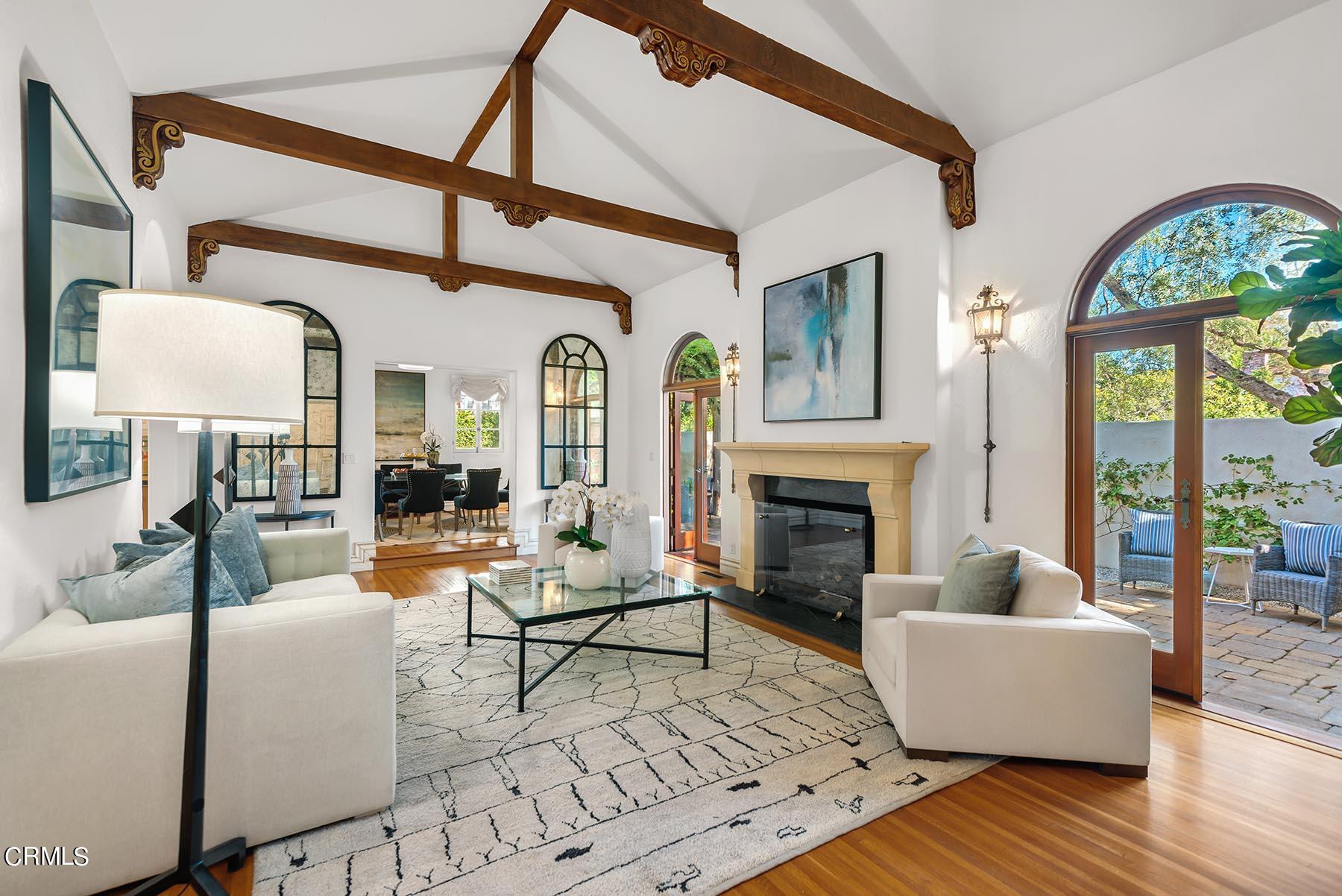 695 Holladay Road Pasadena, CA 91106 - Photo 9 of 44 a living room with fireplace furniture and a fireplace