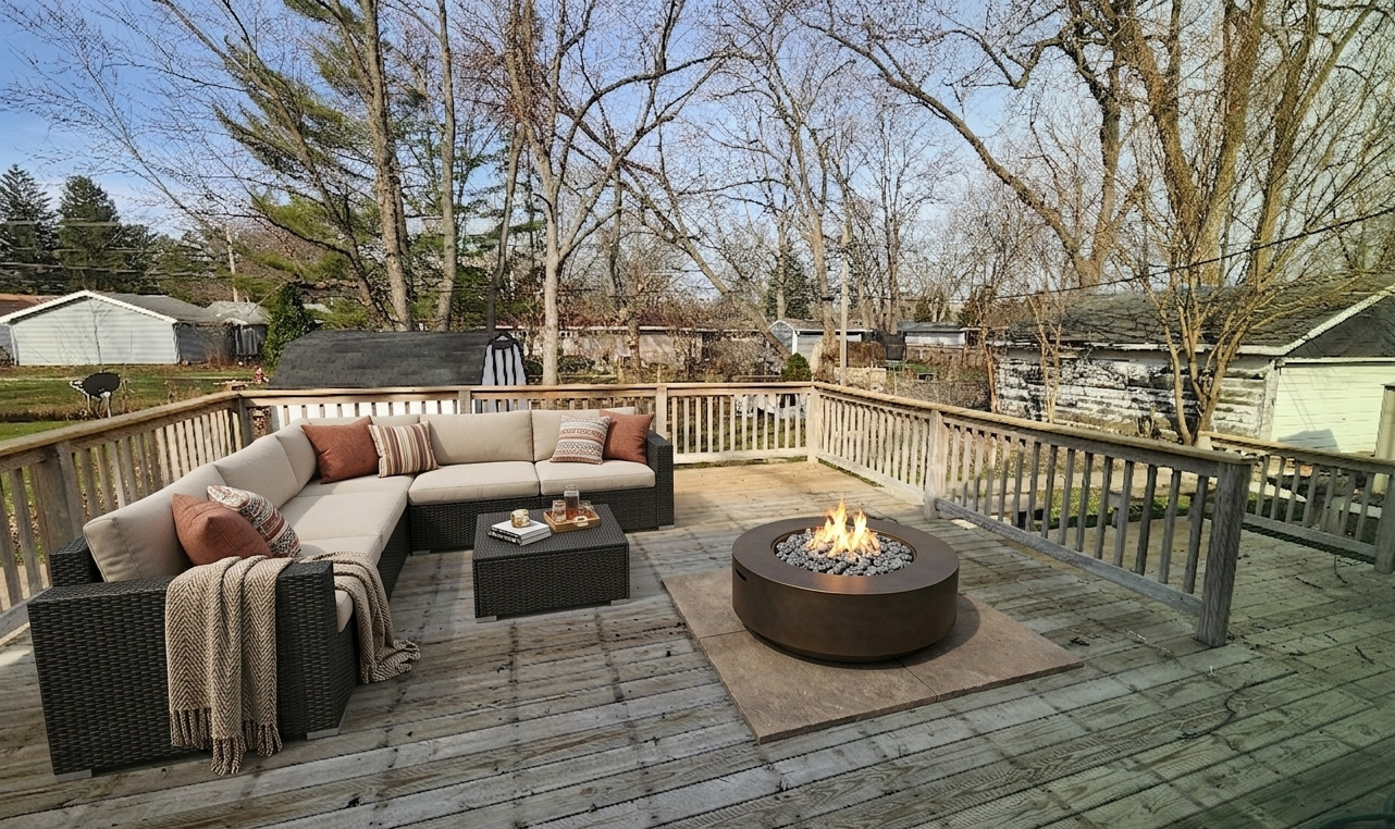 3520 William Street Steger, IL 60475 - Photo 18 of 21 a view of a roof deck with couches and potted plants