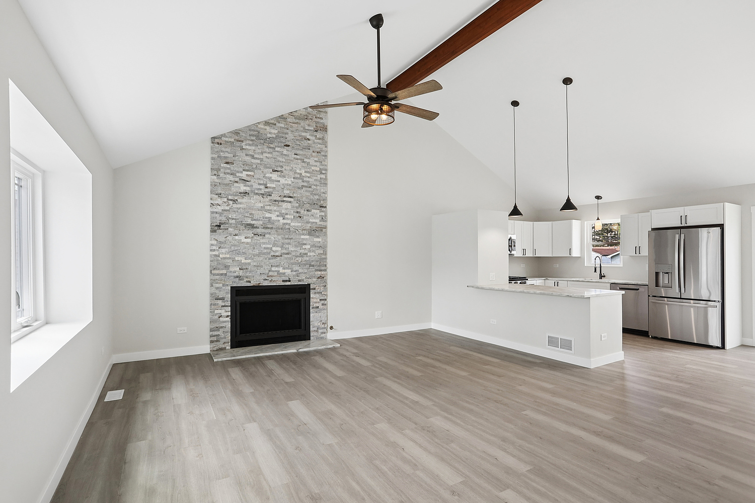 3520 William Street Steger, IL 60475 - Photo 2 of 21 a view of kitchen and kitchen with sink wooden floor and window
