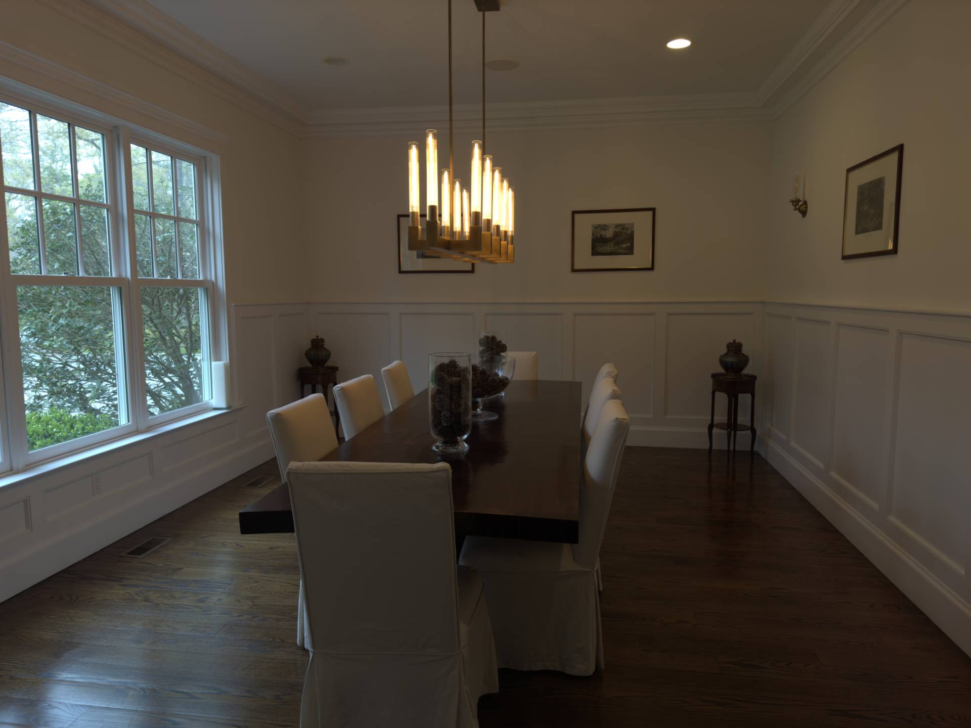 206 Bull Path East Hampton, NY 11937 - Photo 10 of 22 a living room with furniture a chandelier and a window