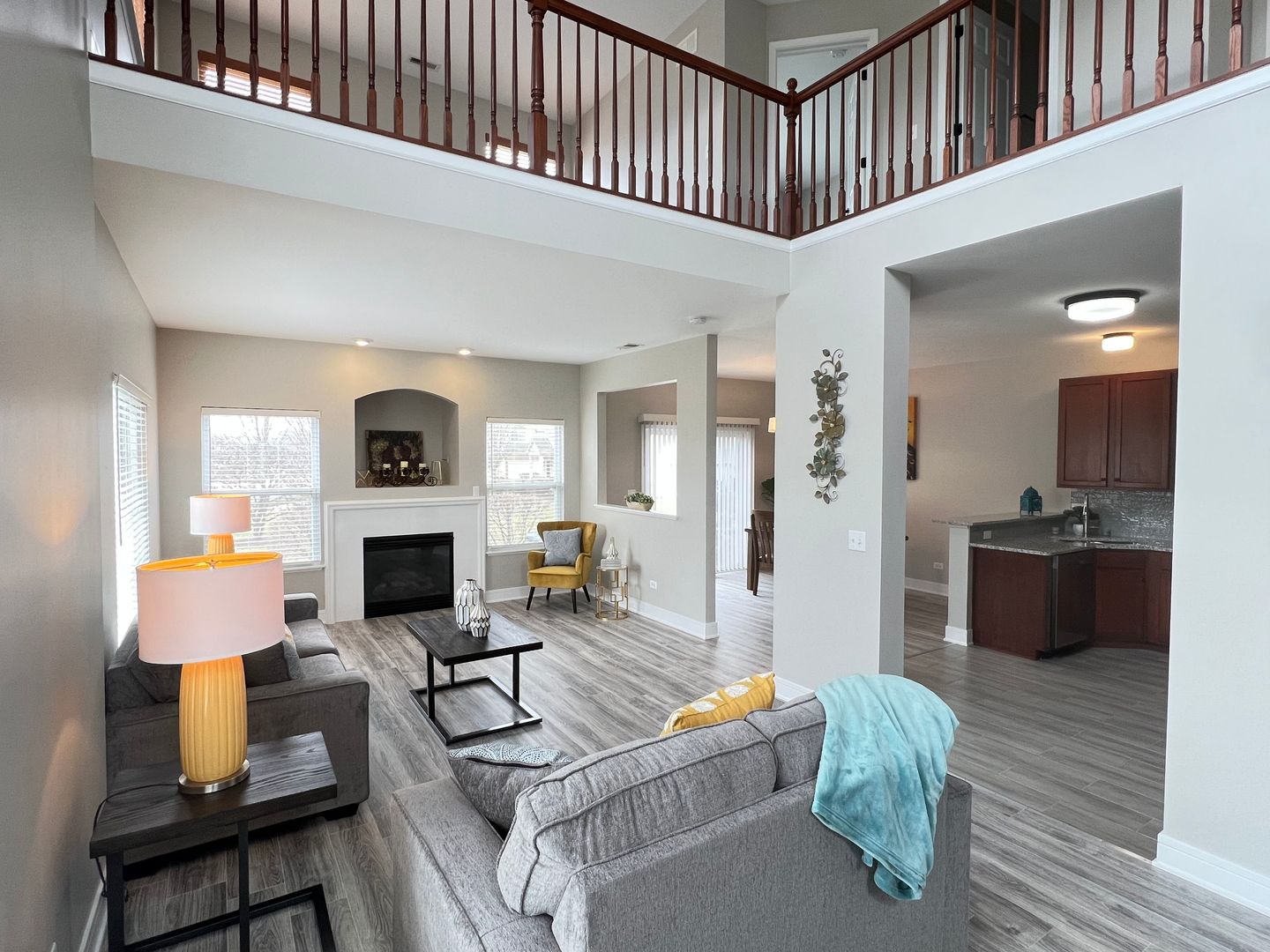 Undisclosed Address Lockport, IL 60441 - Photo 5 of 17 a living room with furniture and a fireplace