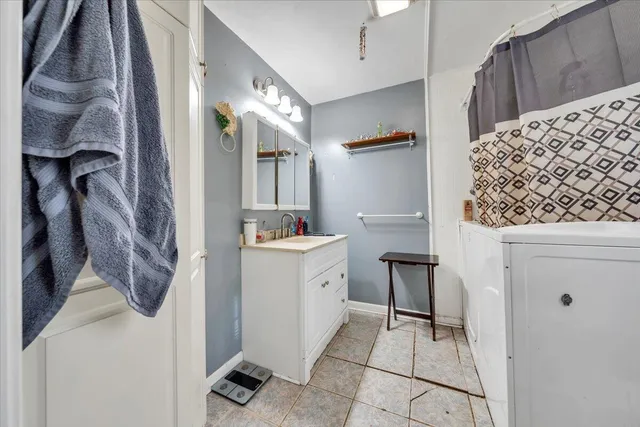 a room with a washer and dryer