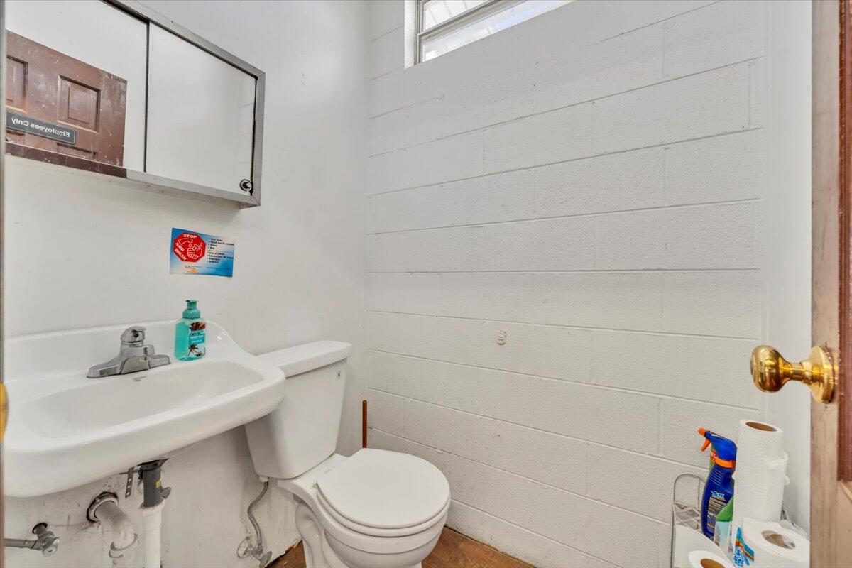 14189 Franklin Street Ferrum, VA 24088 - Photo 40 of 95 a bathroom with a sink a toilet and a shower curtain