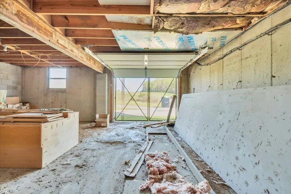 a picture of a room with a door