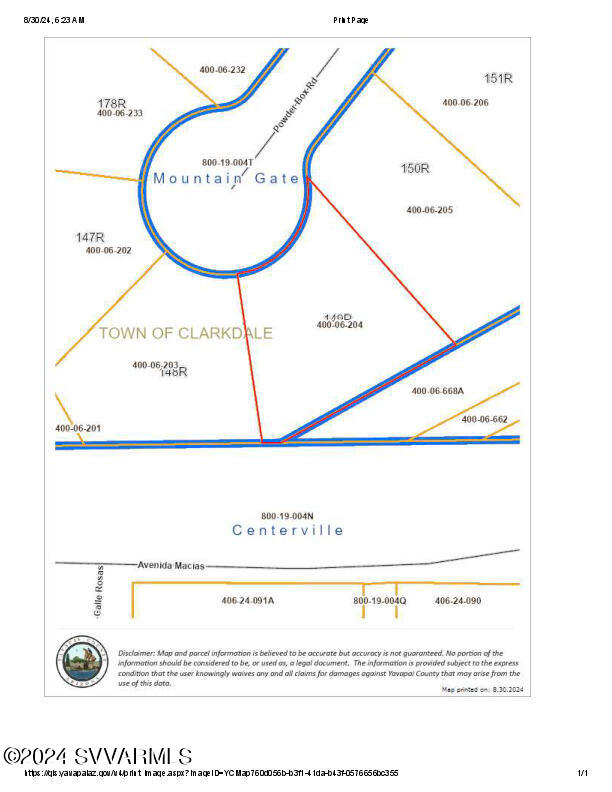 519 Powder Box Road, Unit LOT 149 Clarkdale, AZ 86324 - Photo 3 of 10 lot 149 parcel map(1)