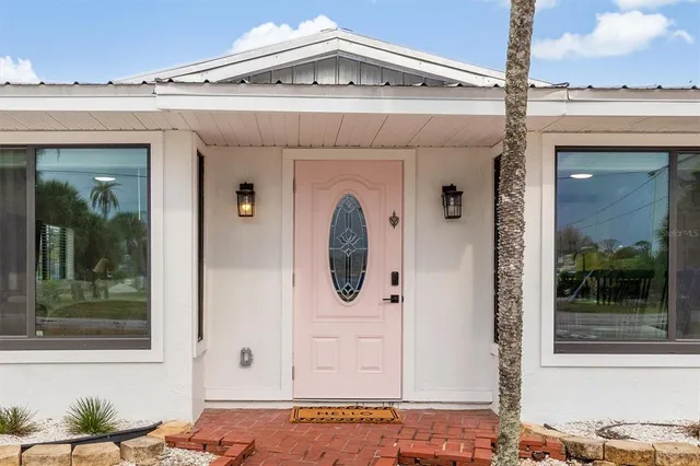 a front view of a house with entryway
