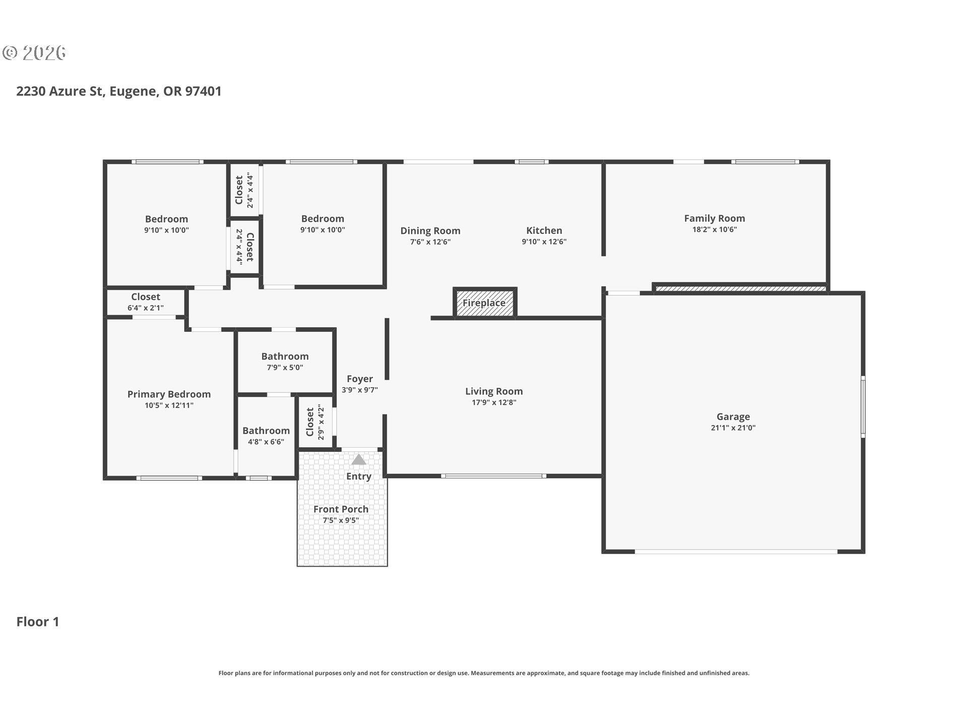 2230 Azure Street Eugene, OR 97401 - Photo 42 of 42 Floor Plan