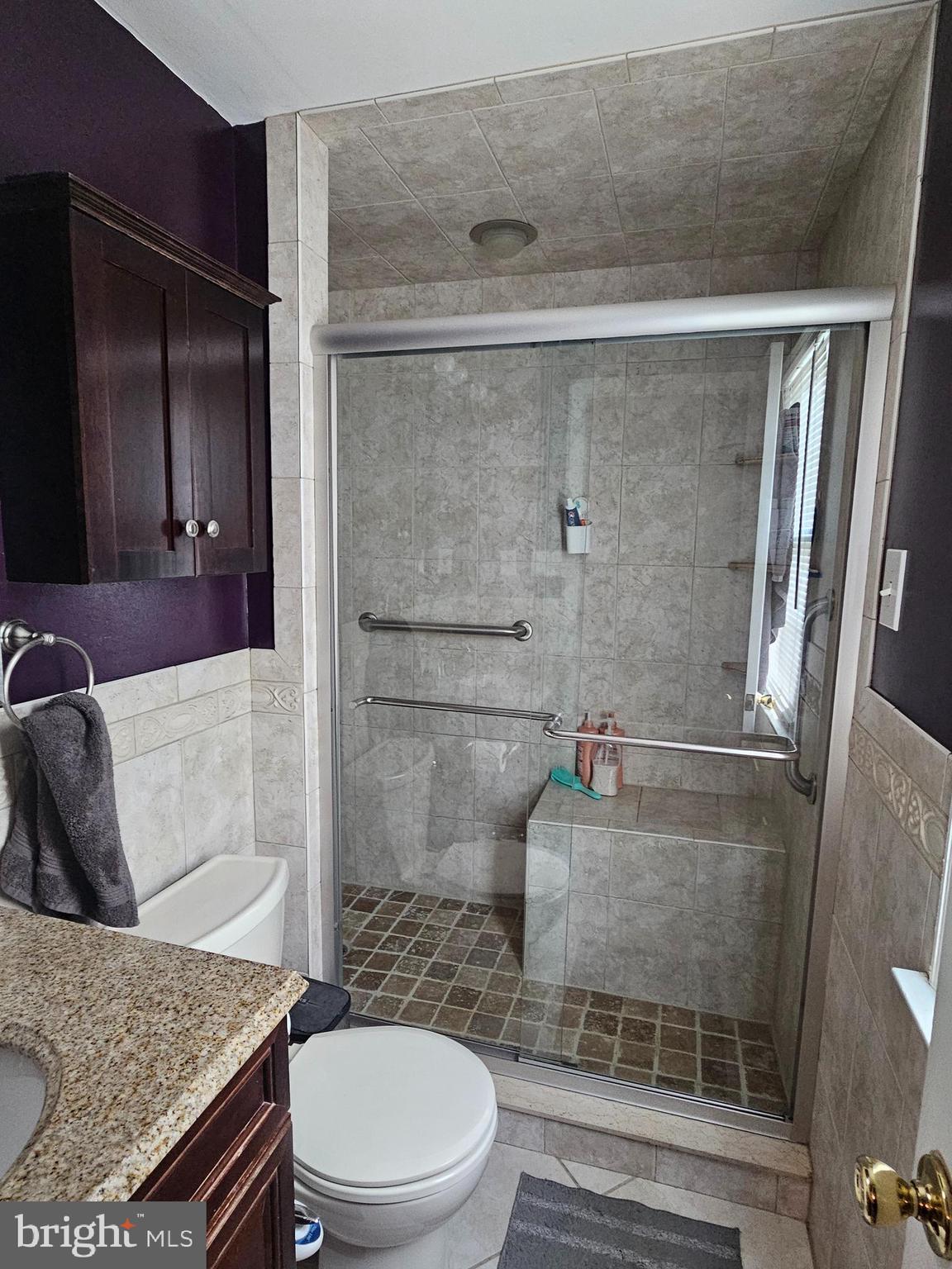 142 Fox Chase Drive Delran, NJ 08075 - Photo 14 of 26 a bathroom with a granite countertop shower a toilet and a sink