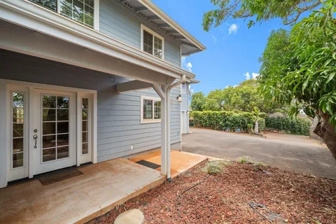 a view of a house with a large window