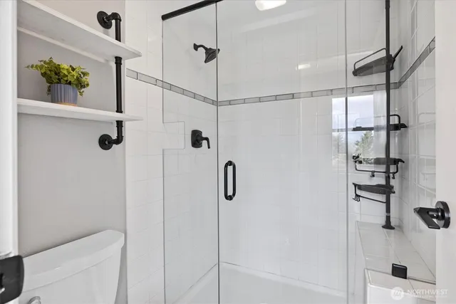 a bathroom with a shower