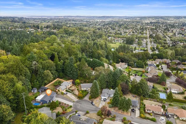 an aerial view of multiple house