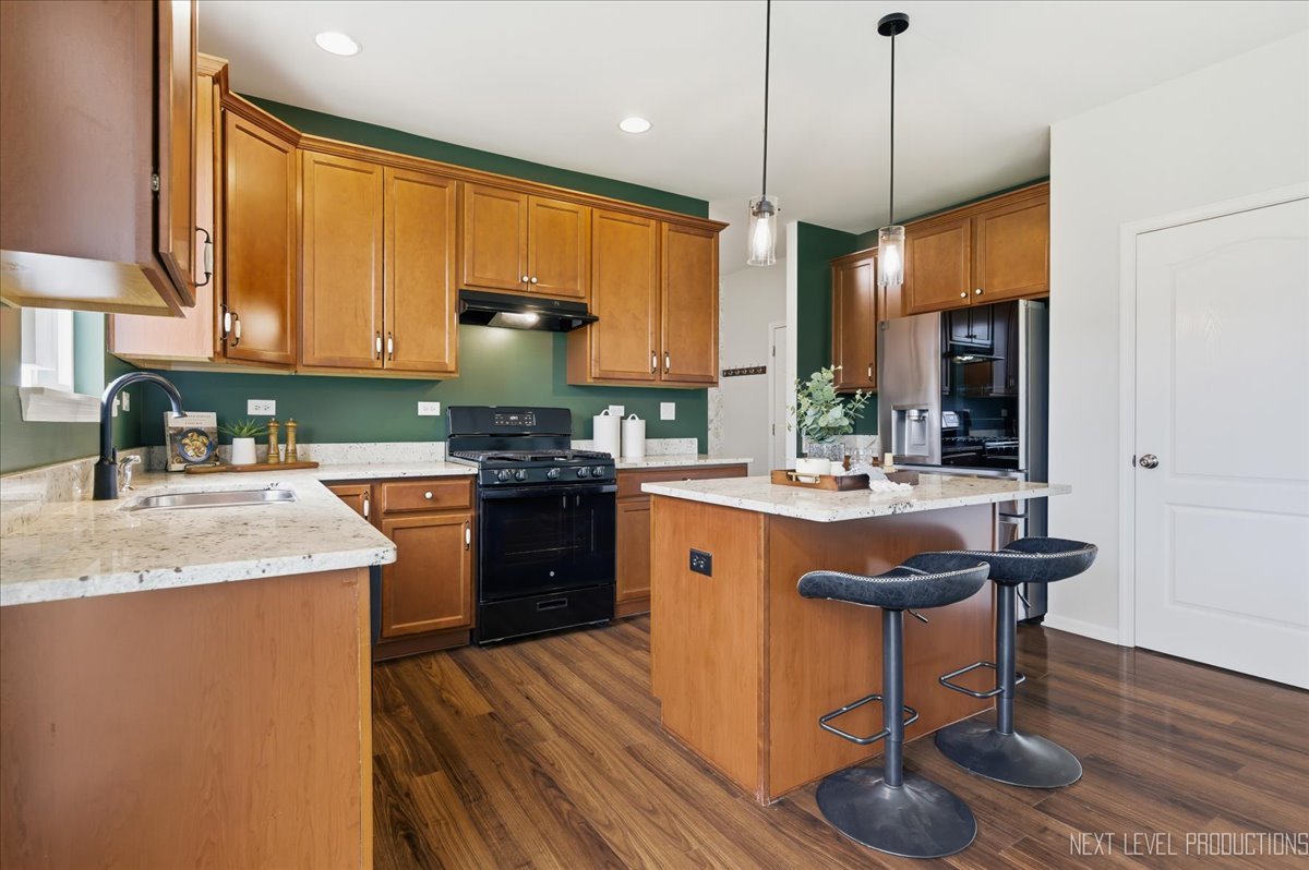 5734 Oak Ridge Way Lisle, IL 60532 - Photo 14 of 33 a kitchen with granite countertop a sink a counter space appliances and cabinets