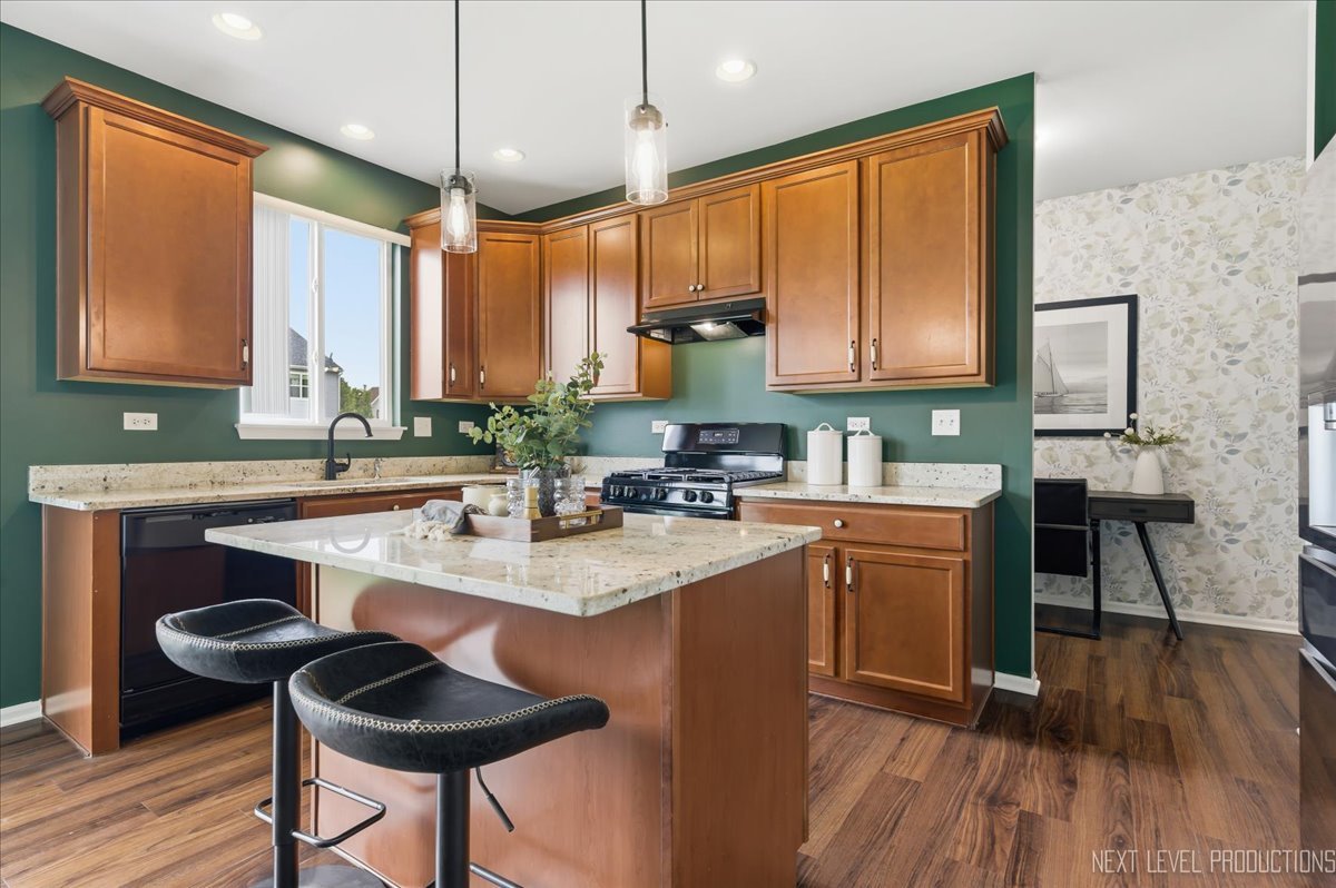 5734 Oak Ridge Way Lisle, IL 60532 - Photo 15 of 33 a kitchen with sink cabinets and wooden floor