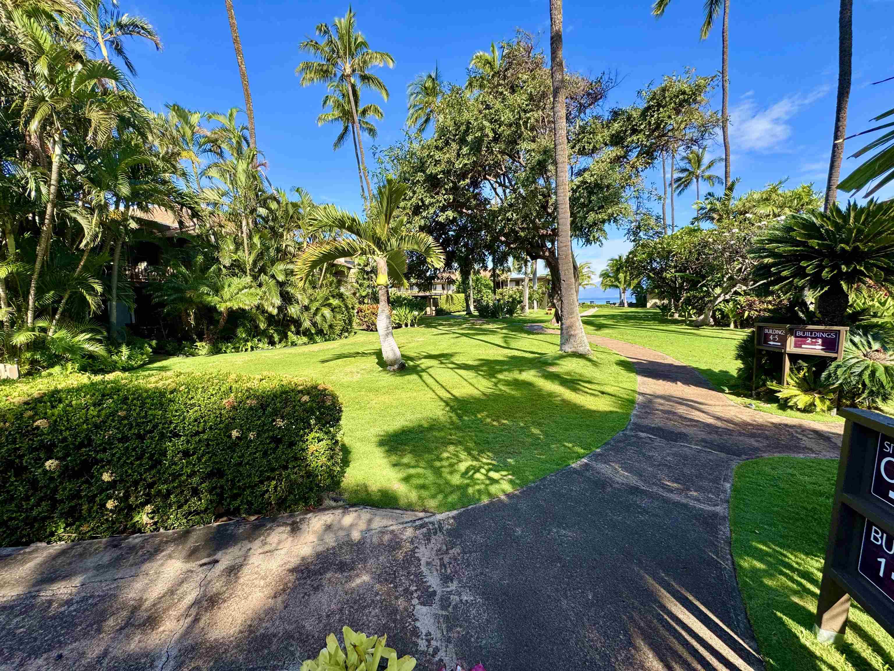 3559 Lower Honoapiilani Road, Unit 2D Lahaina, HI 96761 - Photo 15 of 16 a view of a garden with a bench