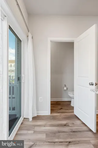 a view of wooden door