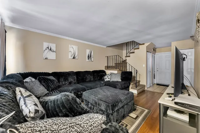 a living room with furniture