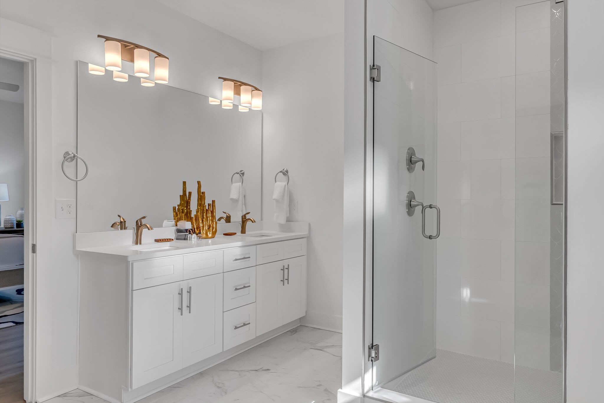 807 Saddle Ridge Drive Old Hickory, TN 37138 - Photo 9 of 24 a bathroom with a sink a mirror a vanity and shower