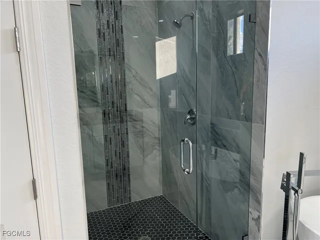 a bathroom with a shower