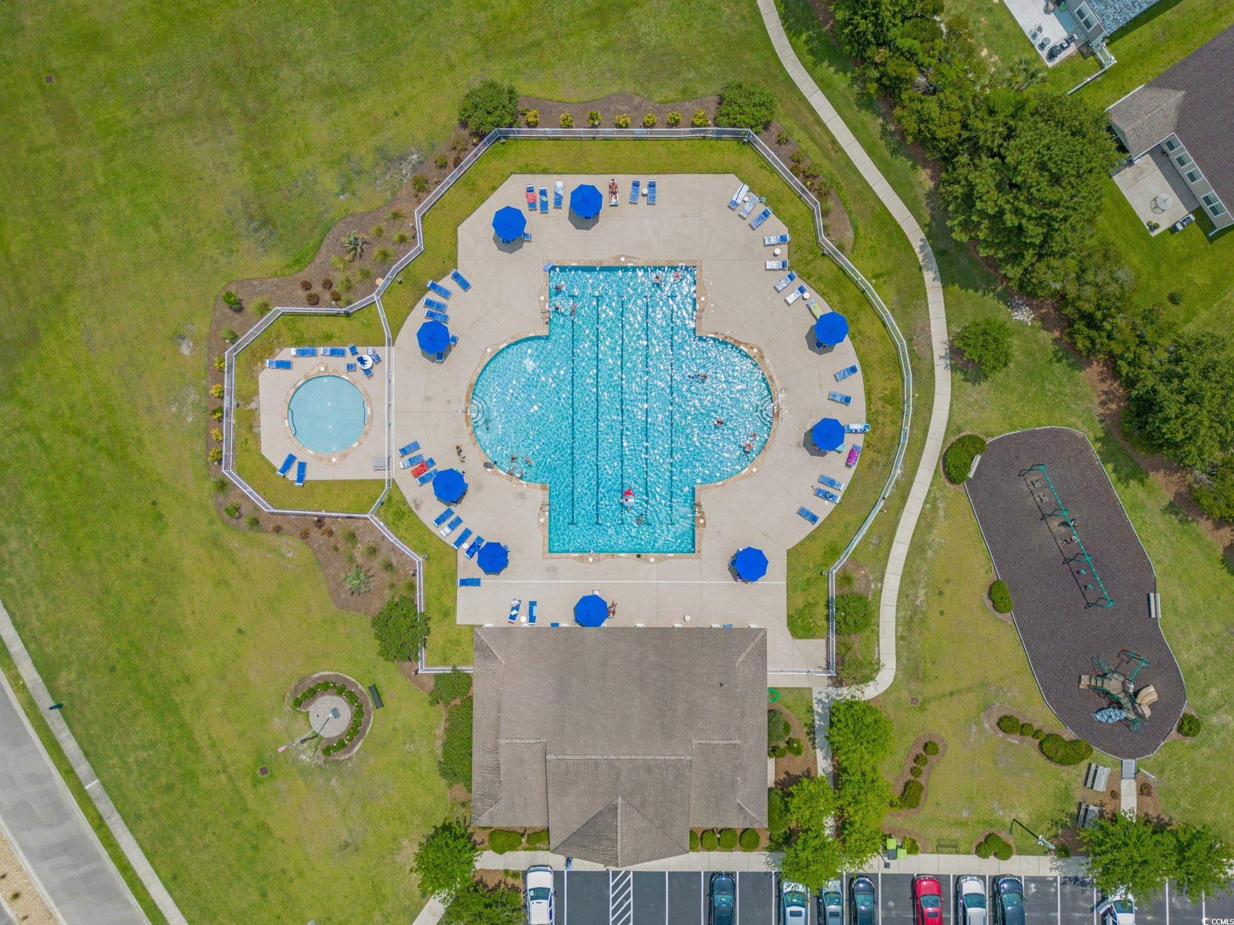 256 Copper Leaf Drive Myrtle Beach, SC 29588 - Photo 35 of 40 Aerial view of a pool